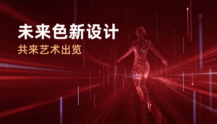 数据流素材：红焰数据流：未来科技艺术海报