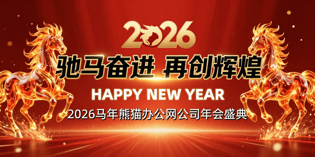 企业年会素材：烈焰奔腾·2026企业年会盛典：科技与喜庆融合