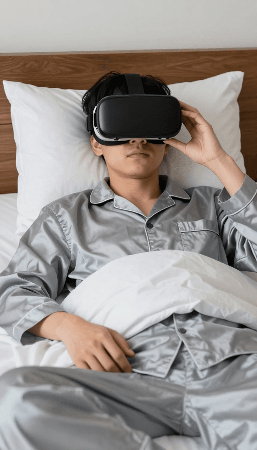 虚拟现实素材：虚拟现实卧室体验：超现实动漫风