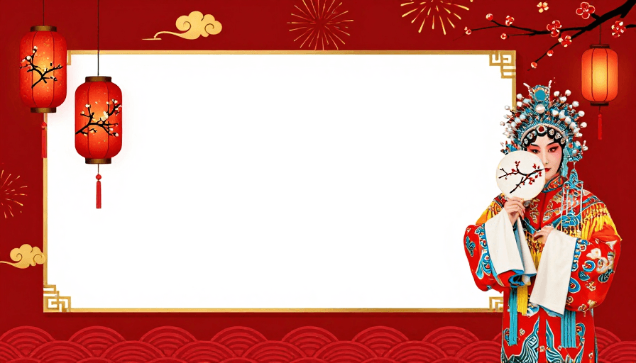 春节背景素材：喜庆中国风：京剧美人年节背景设计