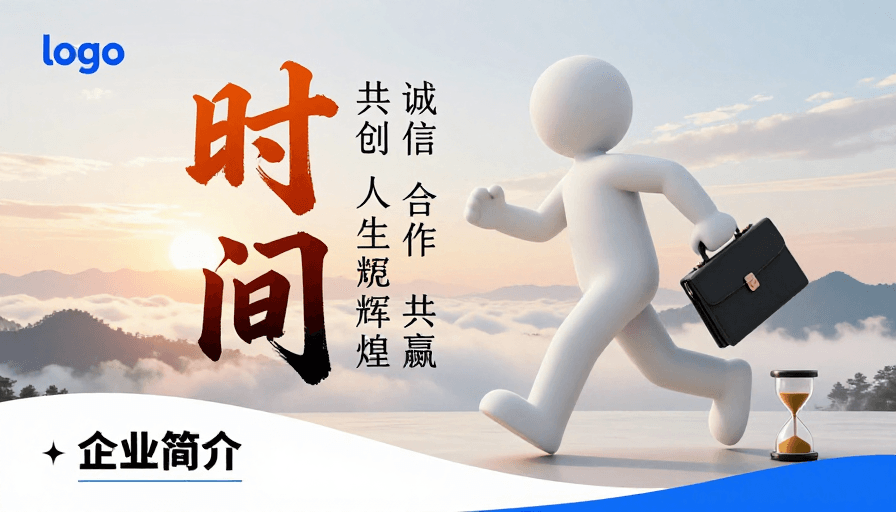 企业海报素材：时间与梦想：企业奋进的视觉宣言