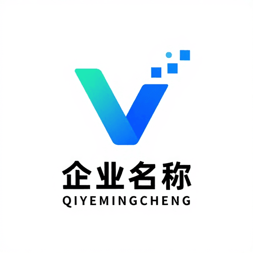 蓝绿渐变素材：现代简约蓝绿渐变科技感企业品牌标识设计