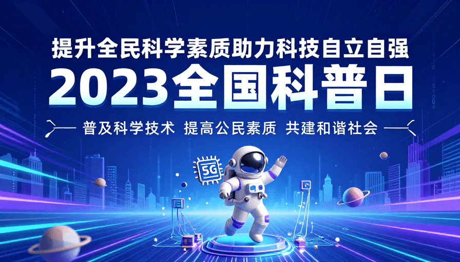 科技未来主义素材：2023全国科普日：科技引领未来