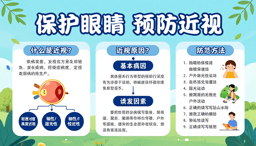 图文排版素材：清新蓝绿护眼科普海报设计