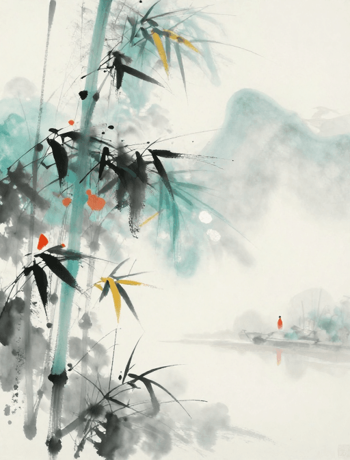 竹林清晨素材：水墨晨曦·竹林烟云