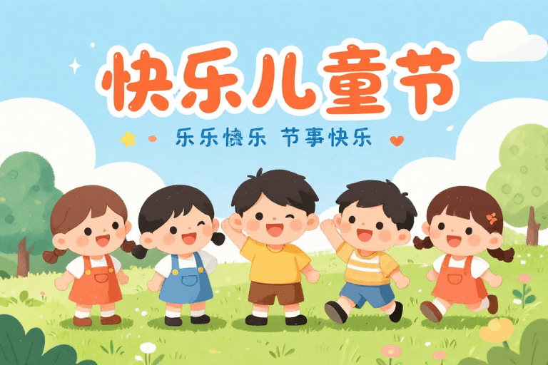 活动宣传素材：童趣飞扬·快乐儿童节主题插画
