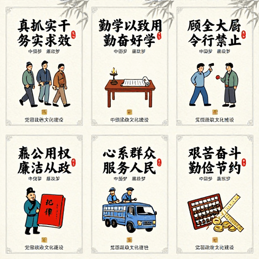 传统文化元素素材：水墨新韵·廉政文化：六幅竖版海报诠释新时代廉洁精神