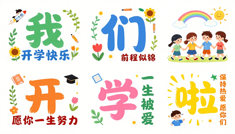 马卡龙色素材：清新水彩手绘开学季欢乐校园插画合集