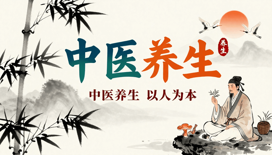草本医学素材：阴阳调和·中医养生水墨风海报