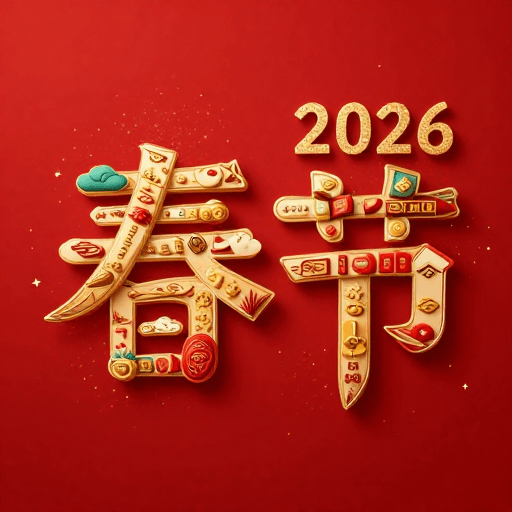 金色粒子光效素材：元旦意象与春节字体设计，金色粒子闪耀2026新春