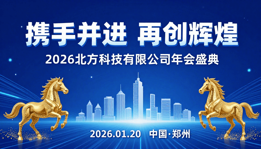 金色骏马素材：科技感与力量：2026年会盛典海报
