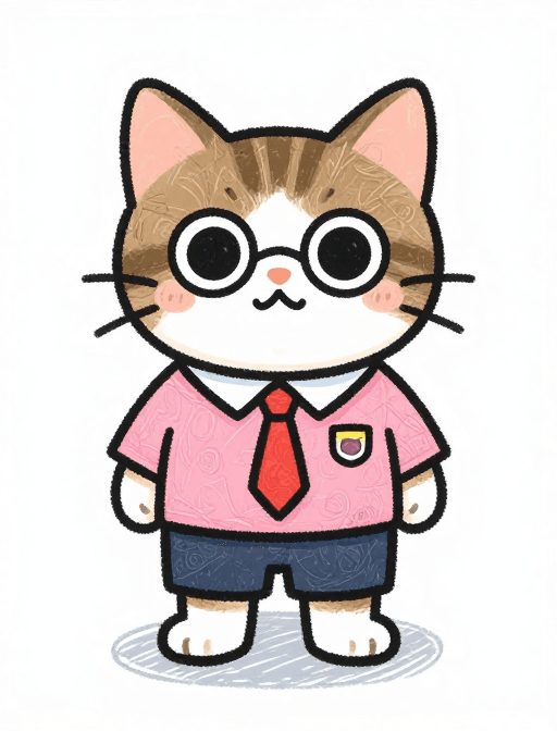 Q版风格素材：拉尔夫·斯蒂德曼风格诙谐呆萌小猫插画