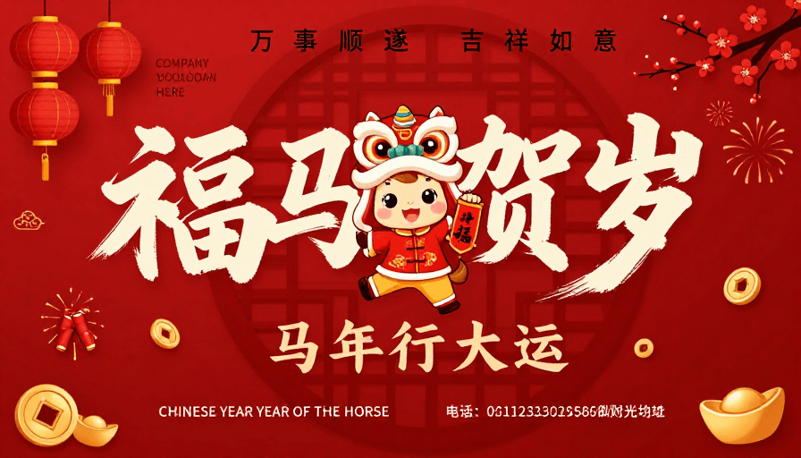 福马素材：福马迎新春 欢乐中国风新年海报