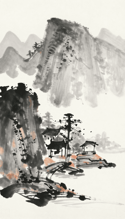 山水画素材：水墨写意：自然山水的诗意表达