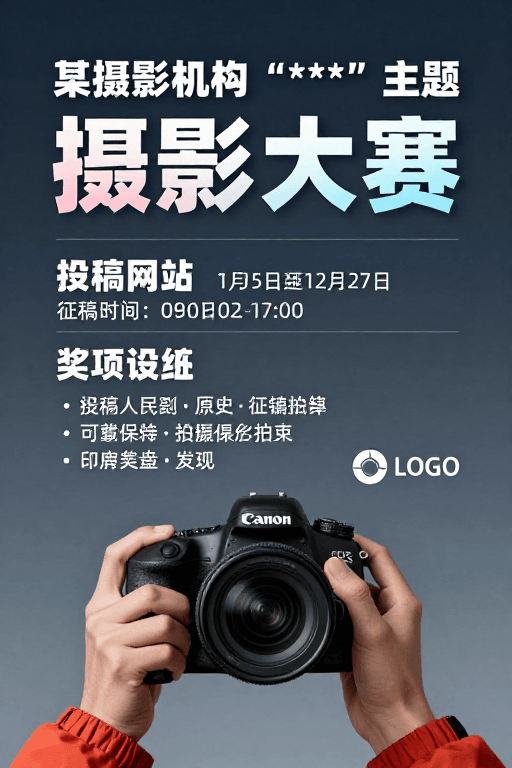 品牌标识素材：专业摄影大赛宣传海报：现代简约设计