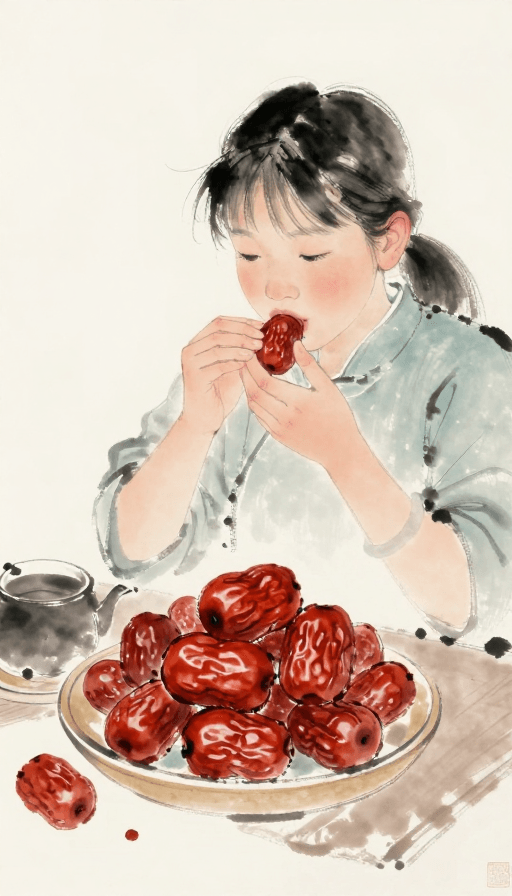 红枣素材：水墨红枣：国人喜爱的传统养生佳品