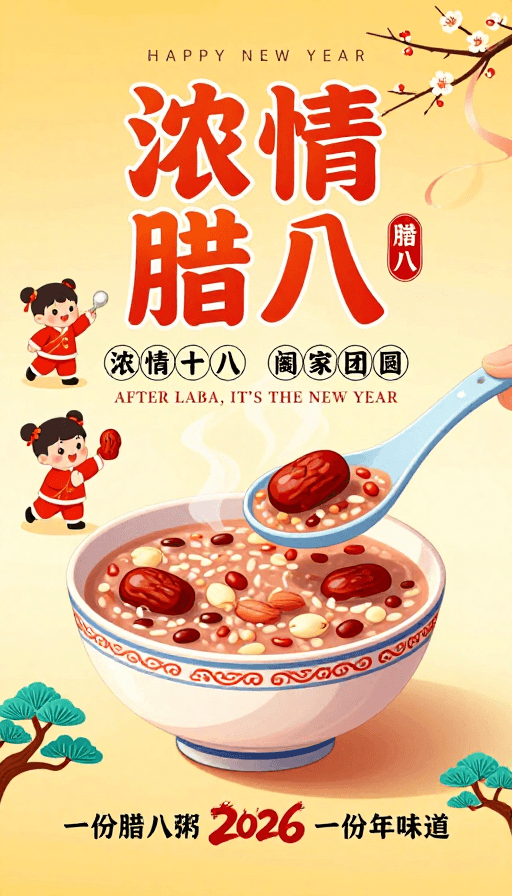 家庭团圆素材：浓情腊八迎新春，传统年味满家园