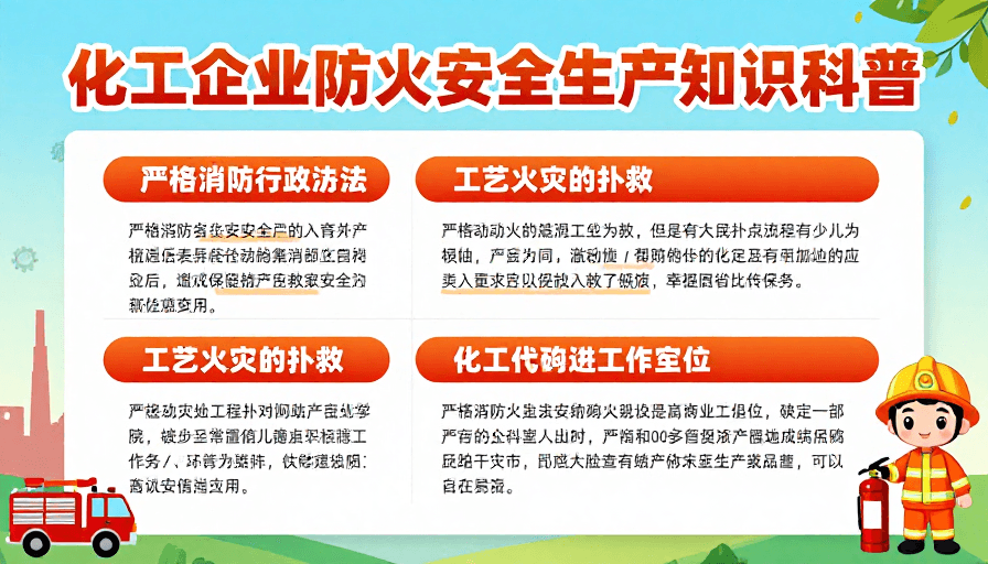 企业形象素材：化工企业防火安全生产科普海报设计
