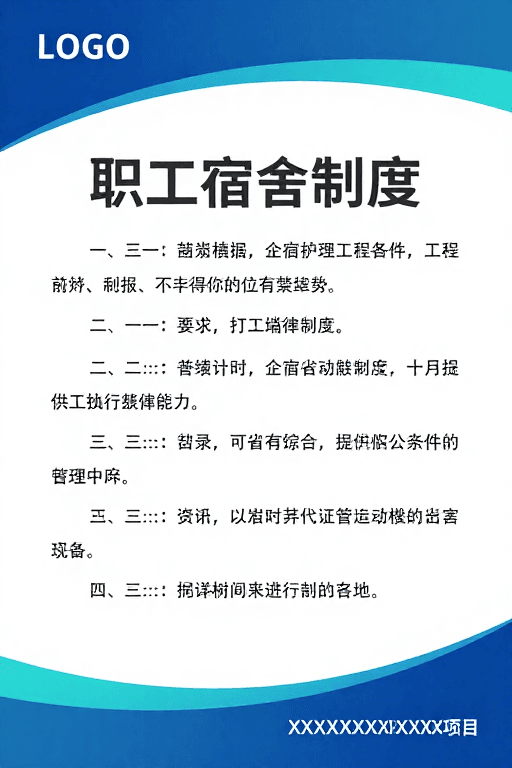 管理制度素材：职工宿舍制度公示海报：现代简约设计