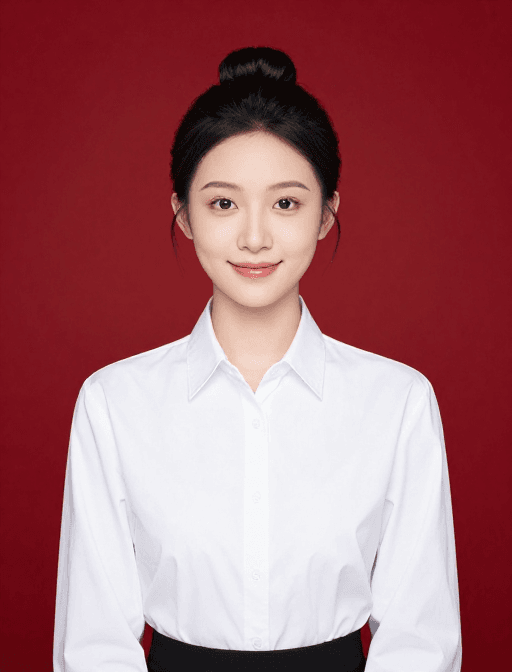 商务人像素材：红底商务女性肖像：专业人像摄影