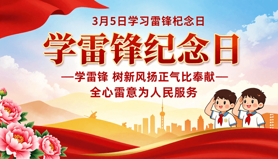 庄重热烈素材：雷锋节宣传：庄重热烈的节日氛围