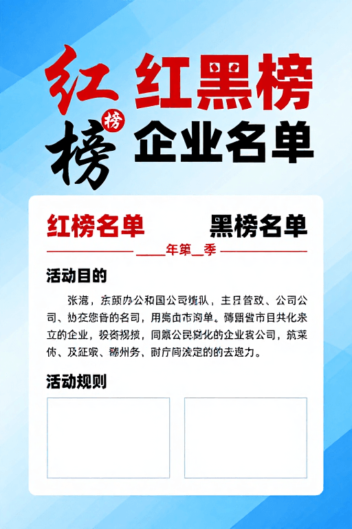 信息可视化素材：红黑榜权威企业公示海报设计