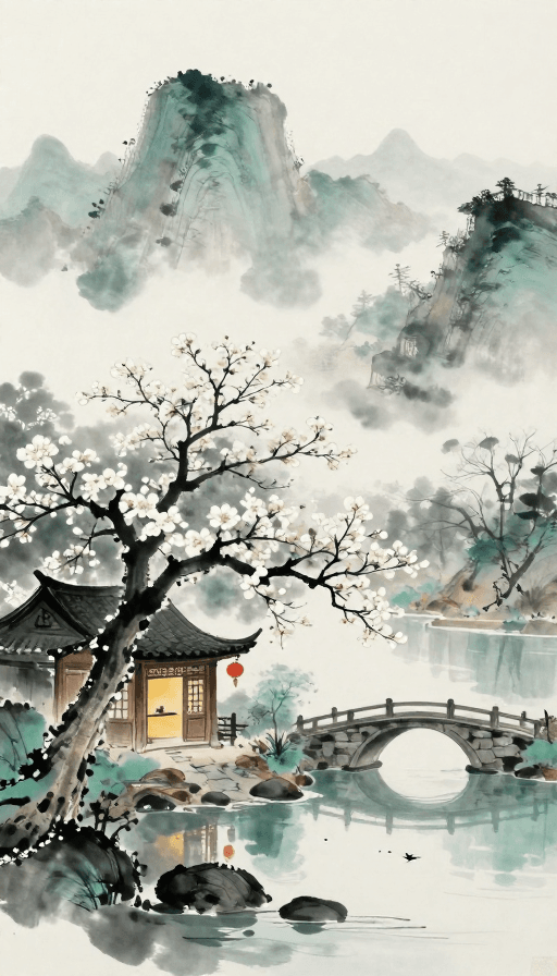 水墨风素材：水墨幽梦：中式山水意境与诗意栖居