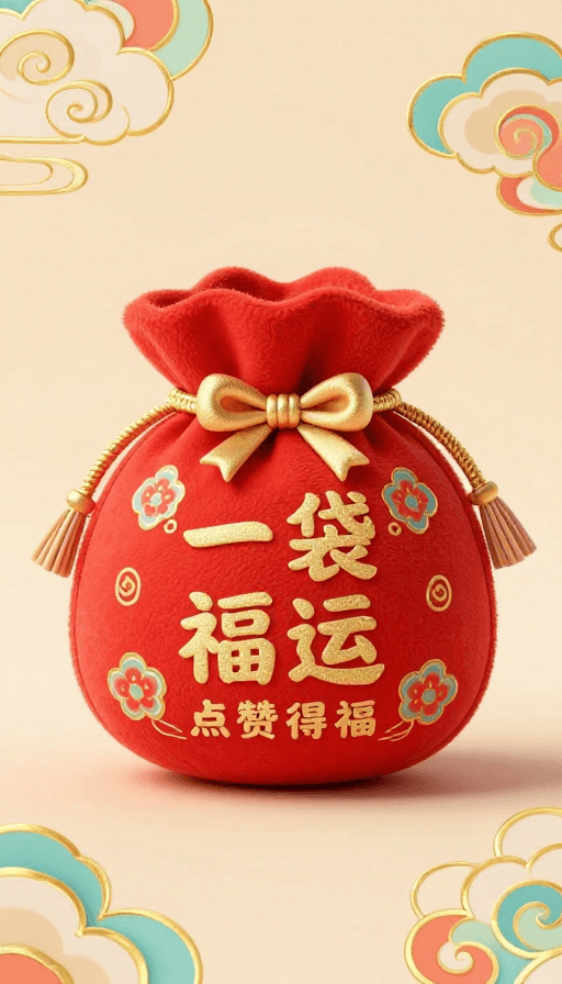 传统美学素材：敦煌风萌趣红福袋，传统美学传递美好祝福