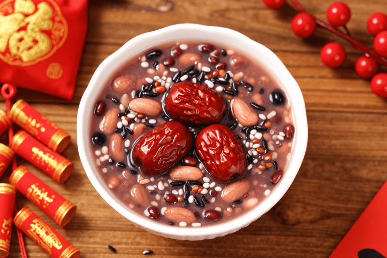 腊八粥素材：暖冬年味·精致腊八粥特写