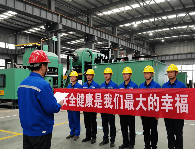 安全教育素材：工业安全宣传：工程师指导工人，营造和谐生产环境