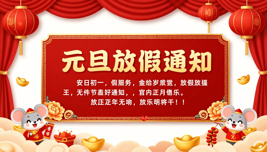 企业海报素材：喜庆中国风新年放假通知海报