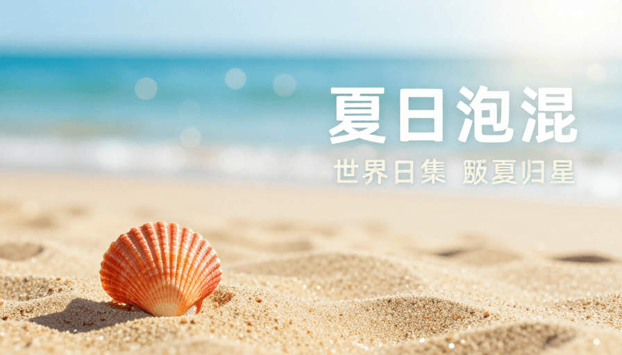 海滩度假素材：夏日海滩梦幻之旅：治愈系度假时光