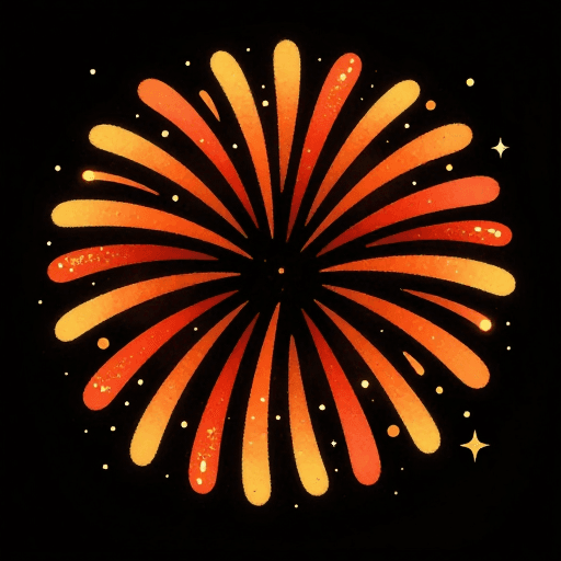 春节主题素材：春节烟花绽放喜庆主题扁平手绘插画海报