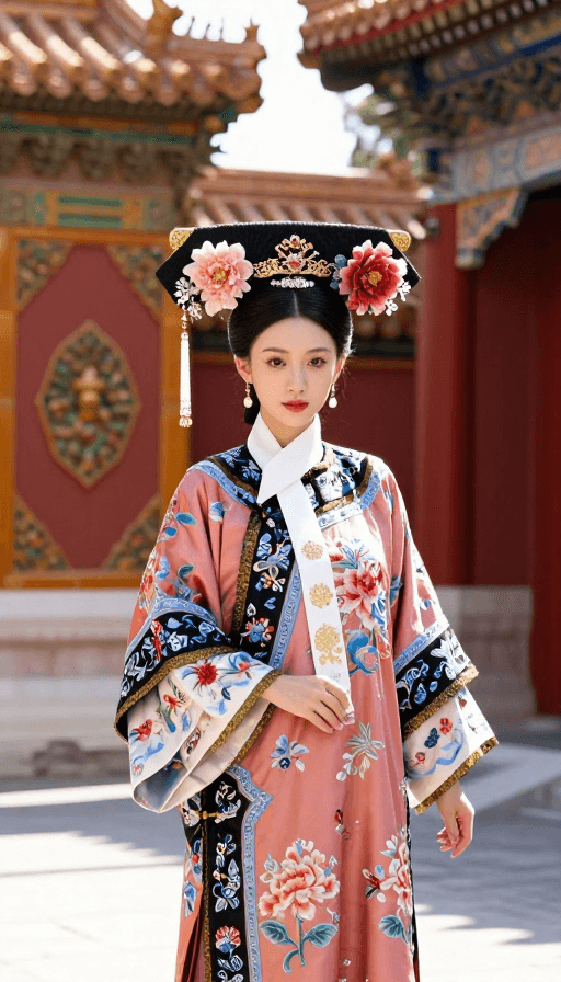 电影质感素材：宫廷花漾：情格格如牡丹绽放的绝美瞬间