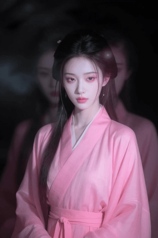 东方抽象素材：中式梦境：温婉东方美人的朦胧光影诗