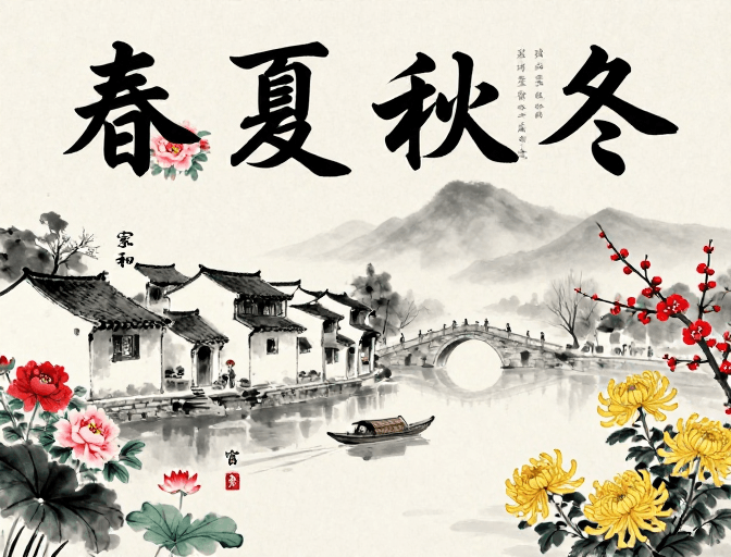 诗意生活素材：水墨四季·江南诗意