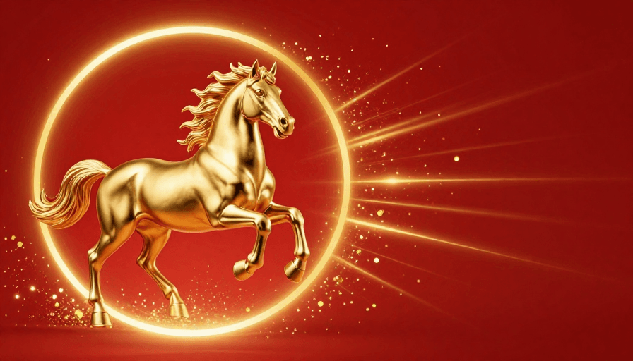 留白设计素材：金骏腾跃：财富与吉祥的视觉盛宴
