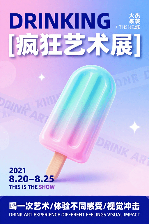 艺术展素材：极简未来风艺术渐变海报设计