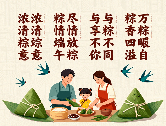 温馨场景素材：端午温馨家宴：粽子飘香中的中华情谊