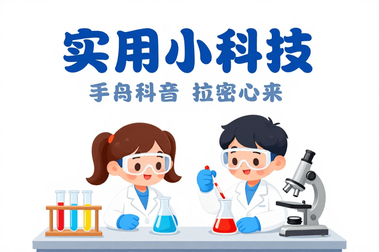 实验室场景素材：童趣科幻：儿童科学实验协作海报