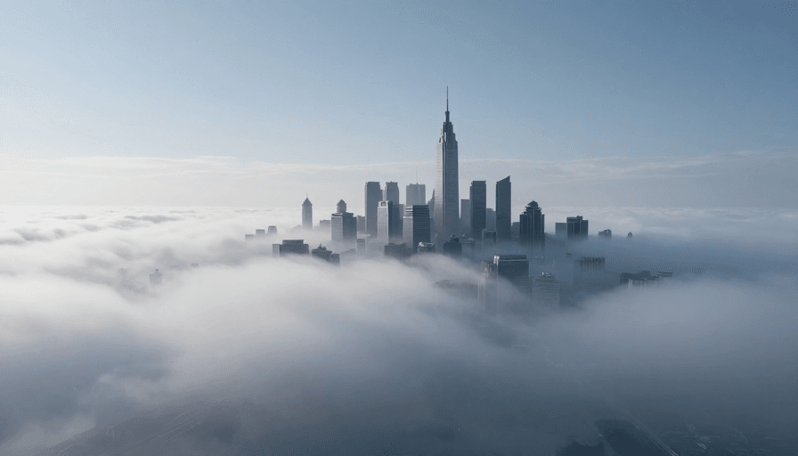 海面景观素材：海市蜃楼：海面奇幻城市奇观