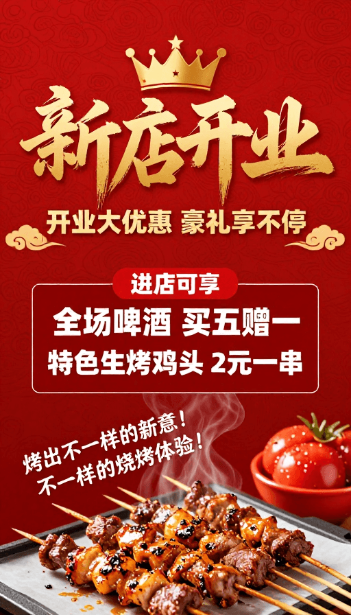 中式风格素材：中式开业庆典 新店开业大优惠