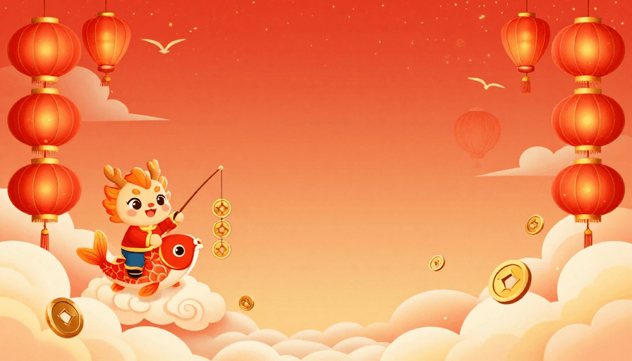 商业背景素材：新春喜庆中国风插画背景
