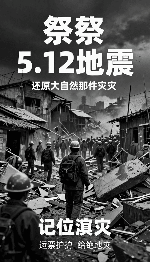 灾难纪实素材：铭记5.12地震震撼瞬间：敬畏自然力量