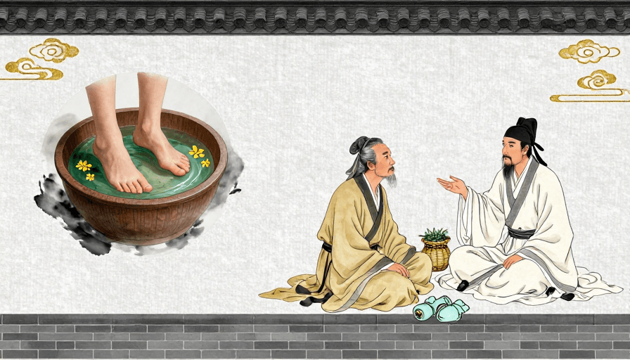 草药元素素材：古典水墨中医养生·文人雅集意境
