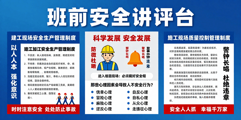 施工现场素材：安全生产管理制度宣传海报