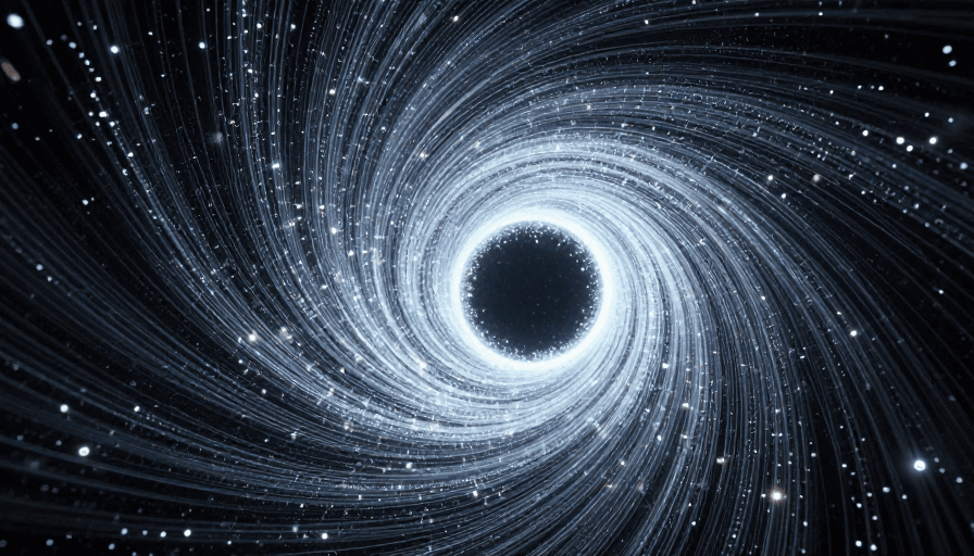 冷色调素材：穿越时空的科技粒子隧道