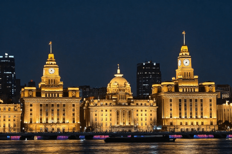 上海地标素材：上海都市夜景：现代繁华与地标魅力