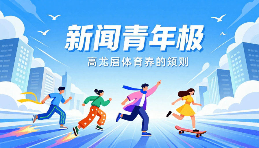 青春活力素材：动感都市：青春奔跑的插画海报