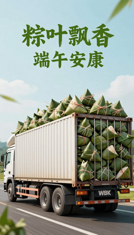 物流场景素材：端午安康粽满溢速运WBK卡车